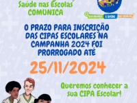 Inscrições na campanha da CIPA Escolar são prorrogadas até 25/11/2024