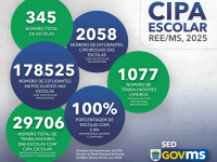 Mato Grosso do Sul é vencedor nacional da Campanha de Implantação da CIPA Escolar entre as secretarias de educação com mais de 300 escolas